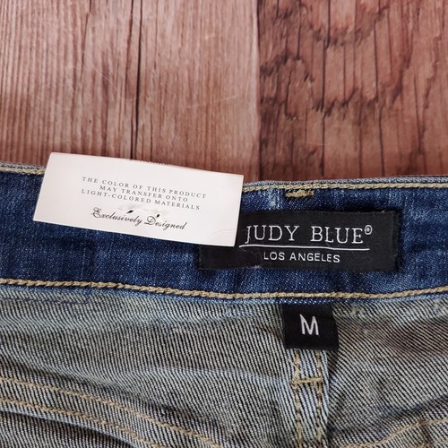 NWT Judy Blue Womens Size M Tummy Control Top High Waist Denim Raw Hem Shorts - Picture 12 of 15