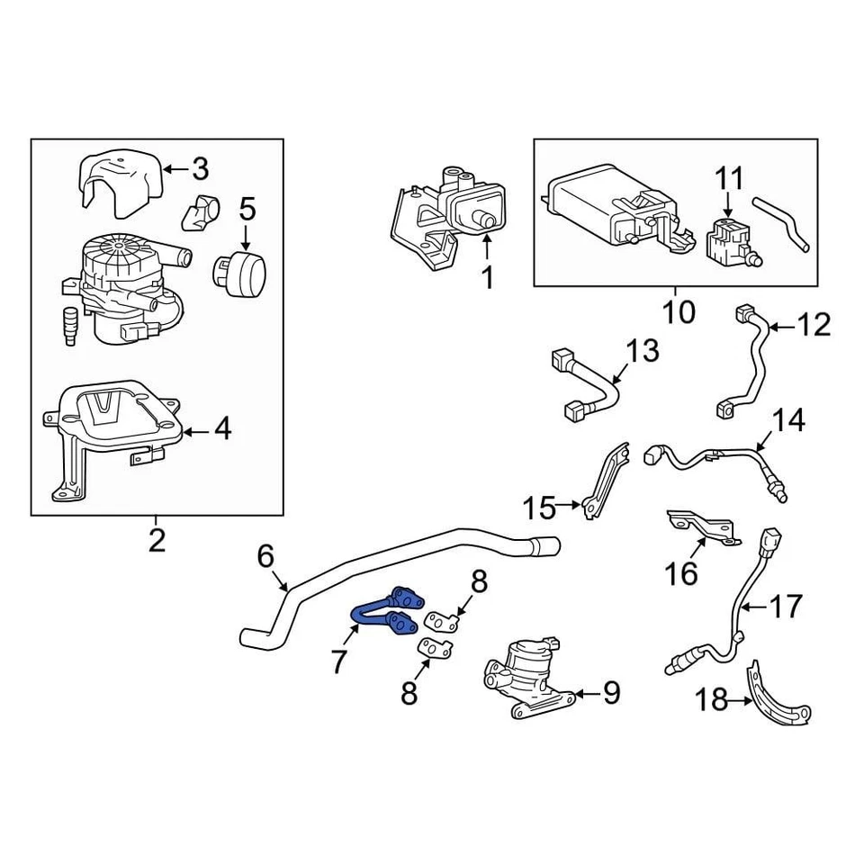 For Toyota Tacoma 2005-2016 Toyota 1711775011 Secondary Air Injection Pump Hose Foto 2 de 2