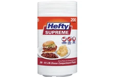 Hefty Supreme 3 - Compartment Foam Plates, 10 1/4", 200 ct.