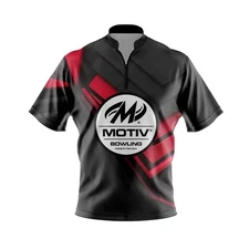 Motiv Steaming Dynamic Red Quick Ship CoolWick Sash Zip Bowling Jersey