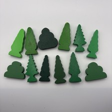 Wooden Train Track Trees & Bushes Bundle x12 Scenic Accessories