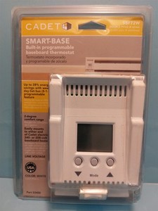 CADET SMART-BASE DOUBLE POLE PROGRAMMABLE BASEBOARD THERMOSTAT SBFT2W - NEW (B)