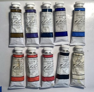 Diez tubos de pintura al óleo de 0 37 ml de M. Graham