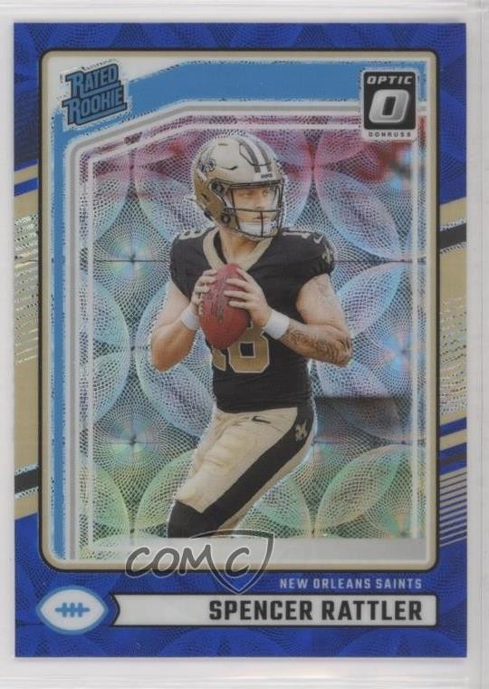 2024 Donruss Rated Optic Preview Blue Scope Prizm Spencer Rattler #359 Rookie RC