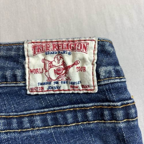 TRUE RELIGION Womens Size 28 Johnny Straight Leg Jeans Med Blue Denim USA - Picture 3 of 11