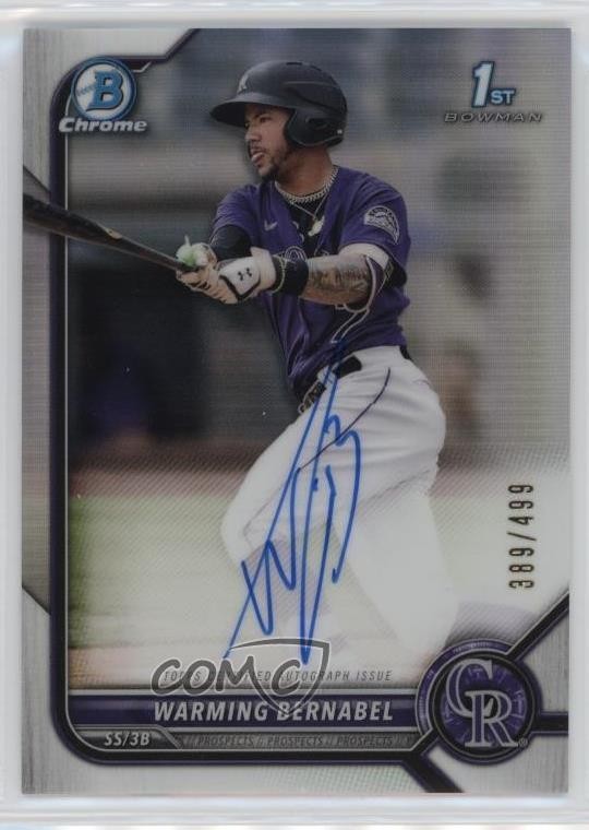 2022 Bowman Chrome Prospect Refractor 389/499 Warming Bernabel #CPA-WB Auto ms9