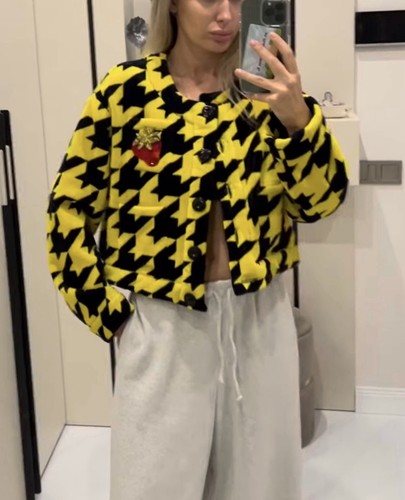 GUCCI Geometric houndstooth print jacket NEW - Picture 9 of 15