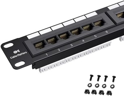 24 Port Cat6 Patch Panel Rackmount Wall Mount