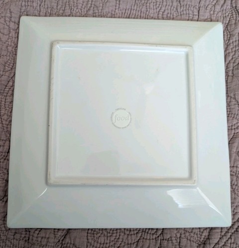 Food Network White Ceramic Square Dinner Plates 10.5” Set of 6 pc - Picture 4 of 14