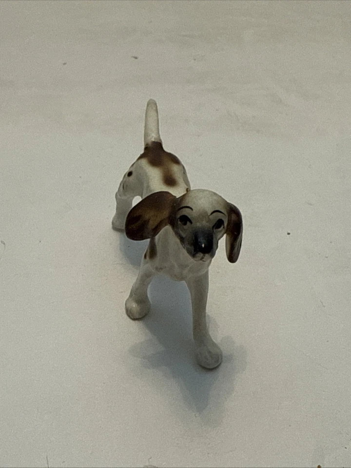 Perros punteros ingleses porcelana hueso miniatura vintage con pegatinas originales Japón Foto 3 de 4