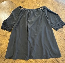 Black Strapless Dress with Lace Sleeves