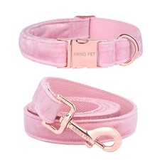 Dog Collar and Leash Velvet Dog Collar and Leash Set Soft  Comfy Adjustable ...