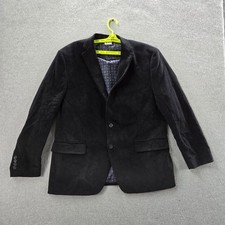 Lauren Ralph Lauren Men Blazer 44R Black Corduroy Sport Coat Button Suede Elbow