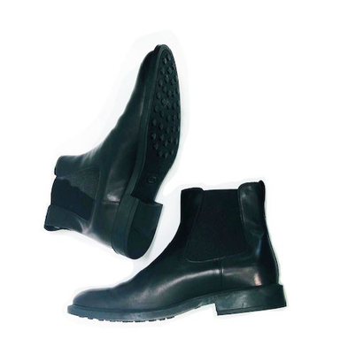Tods Mens Black Leather Rubber Sole Barely Worn Chelsea  display picture 3