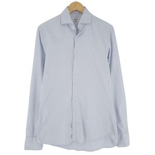 Strellson Men Dress Shirt Classic Blue Slim Fit Check Tg4 Size 40 15.3/4