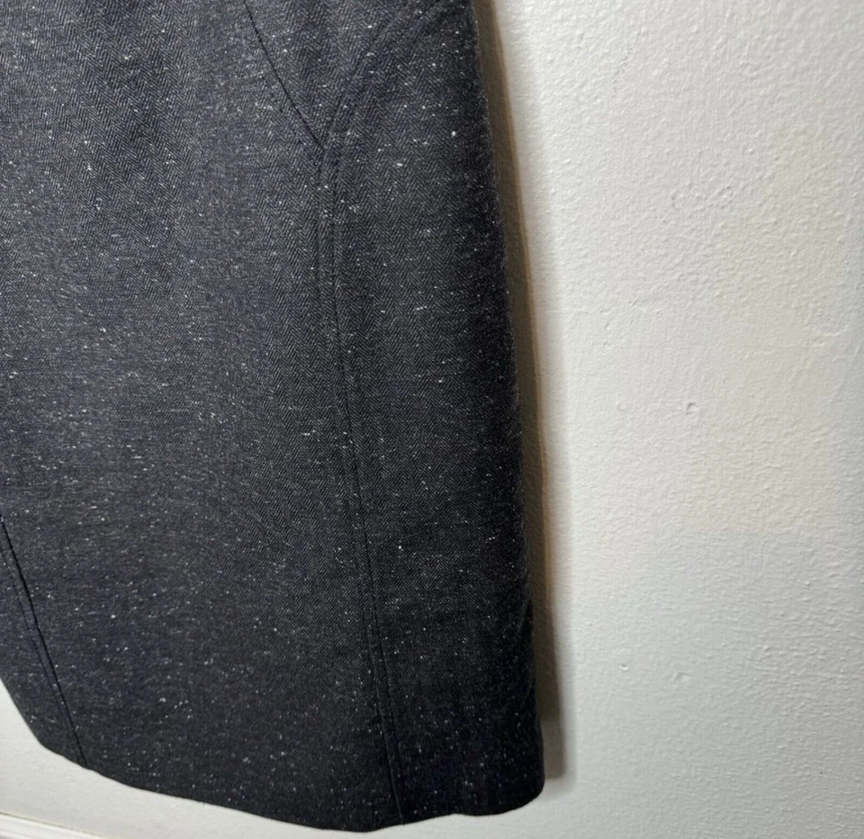 Halogen 女式 6 码紧身铅笔裙黑色粗花呢羊毛混纺无袖 — 第 4/4 张图片