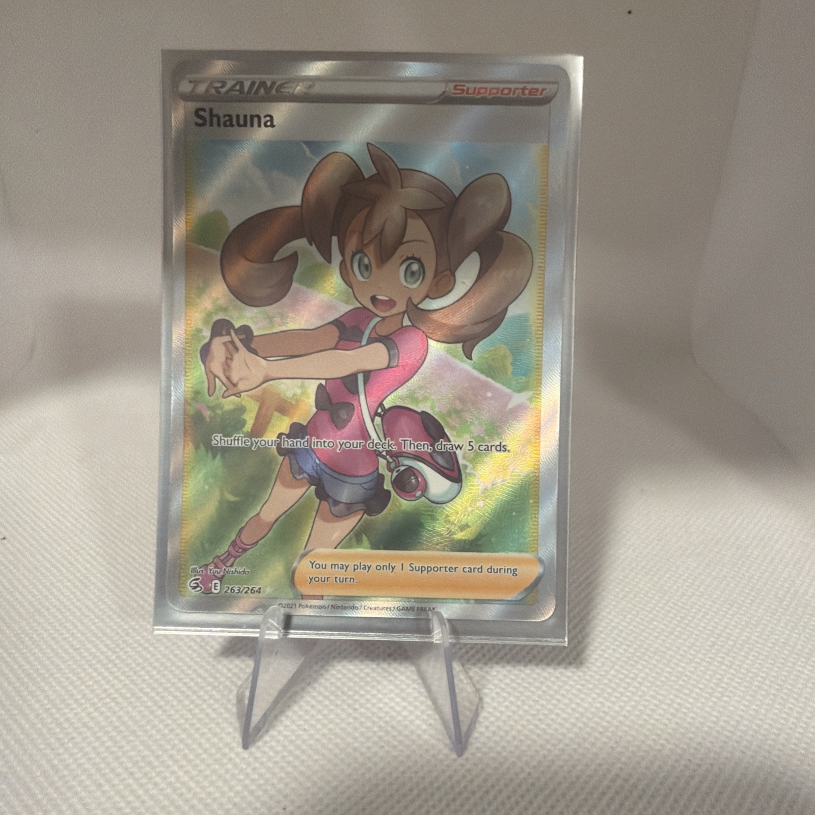 Shauna 263/264 Fusion Strike NM Full Art Ultra Rare Pokemon Card TCG