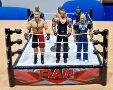 WWE RAW vs SMACKDOWN Ring & FIGURES Bundle inc LESNAR-STONE COLD-AJ STYLES-TAKER