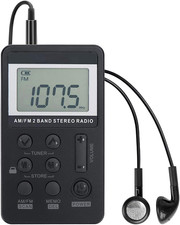 Personal AM/FM Pocket Radio Portable Vr-Robot, Mini Digital Tuning Radio, with R
