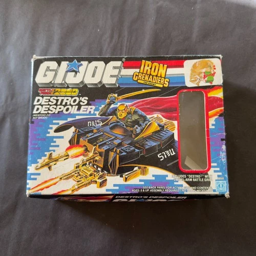 1988 HASBRO GI JOE DESTRO'S DESPOILER VEHICLE - BOX ONLY UNCUT w/ FILE CARD