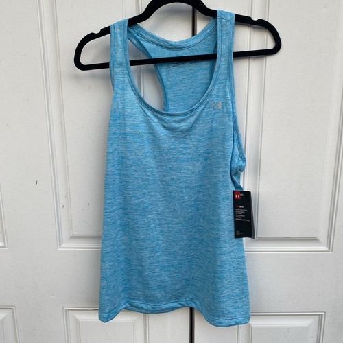 Under Armour Damen ärmelloses Racerback Top, Heat Gear, blau Größe M
