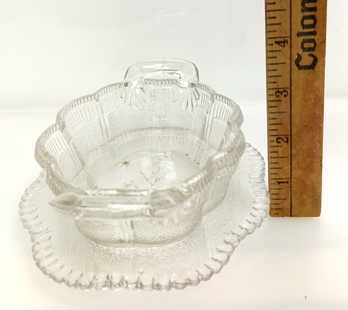 Antique 1880s Bryce Brothers Lorne Pattern Clear Glass Butter Dish – EAPG - Picture 4 of 8