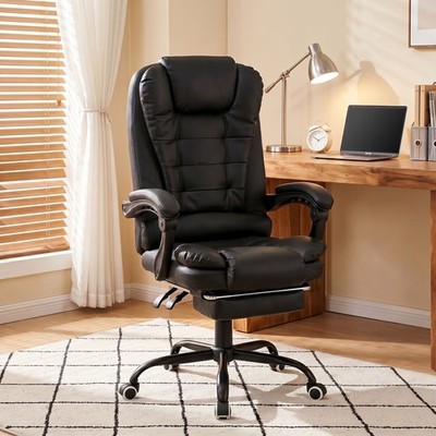 Massage Bürostuhl Chefsessel Schreibtischstuhl Drehstuhl Büro Gaming Fußablage