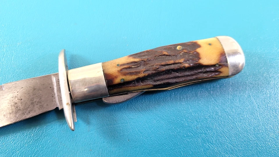 Marble's Folding Safety Big Hunter Knife Stag c. 1902-1930's TR513 Marbles - Image 4 of 4