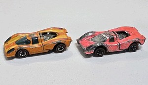 Hotwheels Redline Porsche 917 Pink And Orange Enamel Lot Of 2