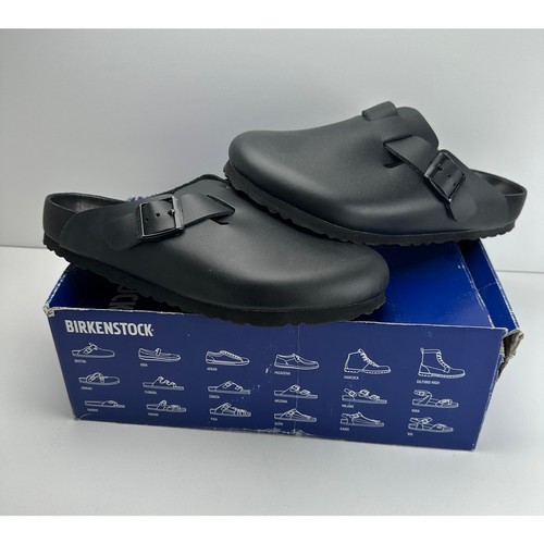 Birkenstock Unisex Boston BS Leder Clog Schuhe schwarz Gr. L10 M8 Neu mit Karton #22S