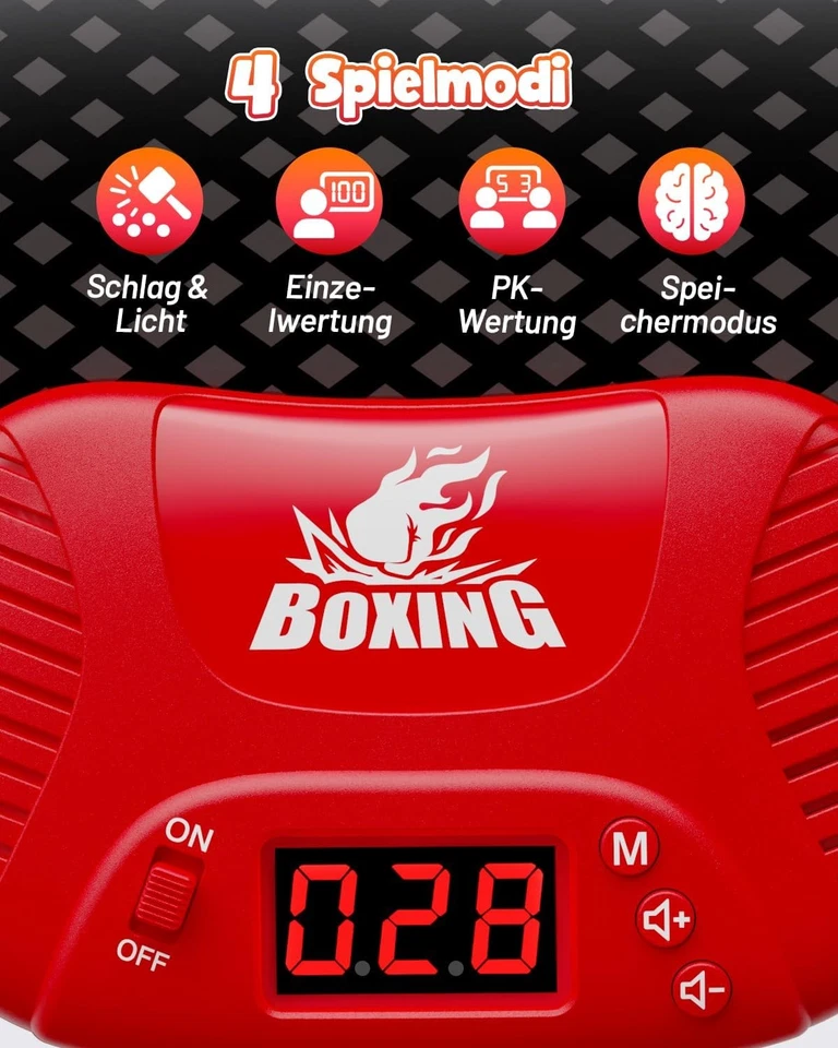 Boxsack Stehend mit Musik und Licht Interaktiv Punching Bag Aufblasbarer Stand - Bild 4 von 4