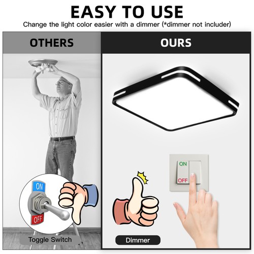 Square Light Lamp Fixture Modern Style Ceiling Lamp Led Ceiling Light - Picture 6 of 10