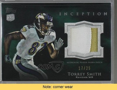 2011 Topps Inception Rookie Green 17/25 Torrey Smith #RP-TS Patch RC READ y3t