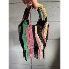 From India to You Viral Beaded TJ Maxx Marshalls Fringe Top Handle Bag 70s Retro