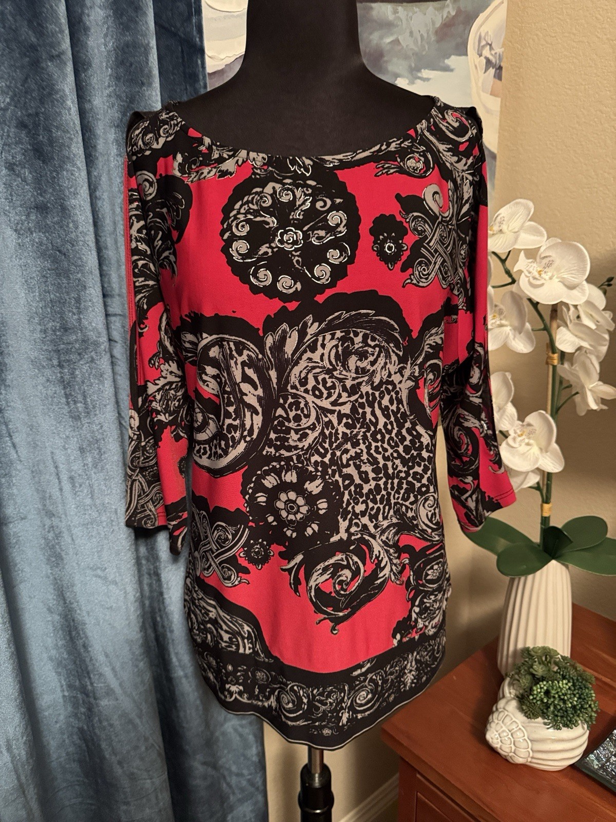 CACHE Cold Shoulder Blouse Size Small - image 1