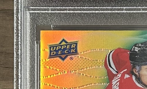 2023-24 Upper Deck Allure Color Flow Yellow Green RC #CF16 Connor Bedard PSA 10 - Picture 4 of 7