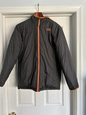 The North Face Jacket Boys XL 18/20 Camo Green Hooded Fleece Full Zip Reversible