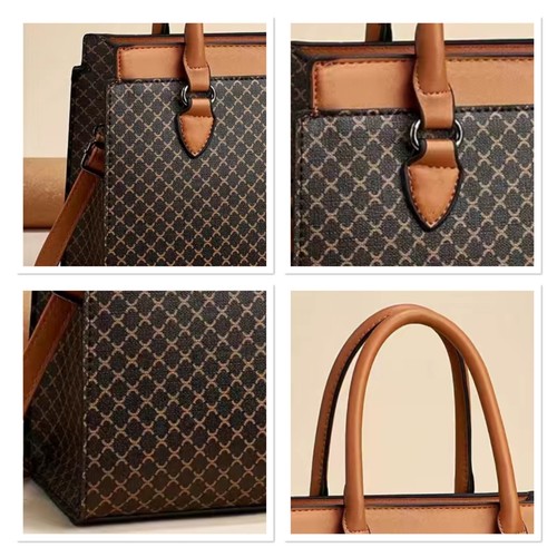 Lot 3 RETRO Geometric Pattern Set-Faux Leather Shoulder Bag & Clutch & Coin Bag - Picture 2 of 4