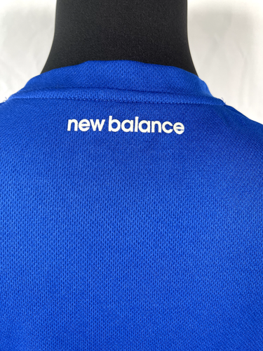 New Balance NB Dry Mens Athletic Shirt Size Large Moisture Wick Blue & White - Picture 5 of 5