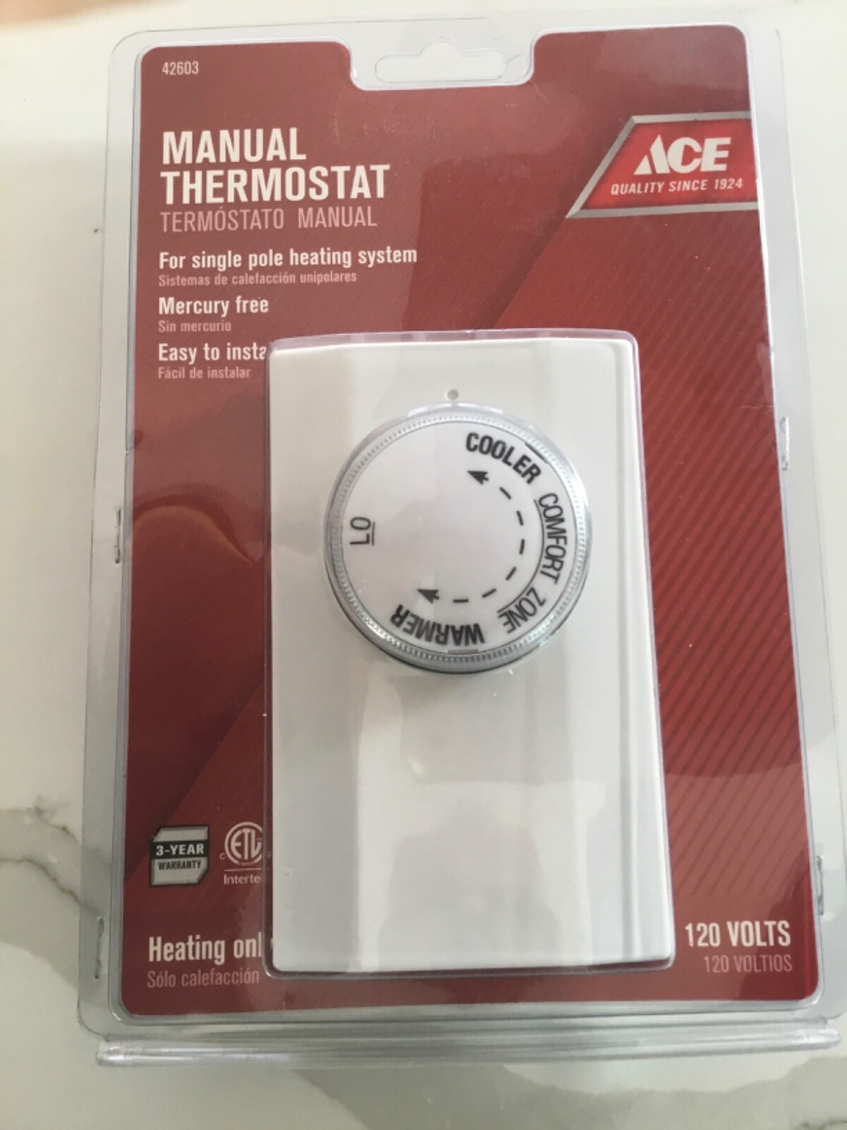 Ace Manual Thermostat Single Pole Heating 120 Volts eBay