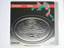 NIB DURALEX Christmas tree platter #3530 FRANCE Les Verreries De Saint Gobain