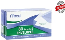 80 Security Envelopes White Letter Mailing Shipping, Confidential 3-5/8”x 6-1/2”