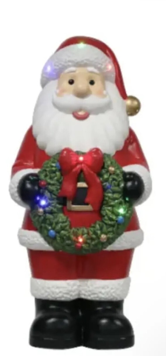 HOME ACCENTS 2023 BLOW MOLD SANTA WITH WREATH LED 2.5' BATTERY TIMER NEW eBay