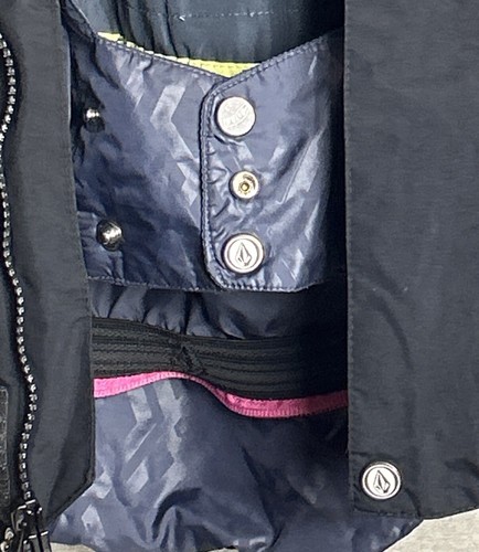 VOLCOM Women’s Hooded Snowboard Jacket XL Purple Black Thermonite Let It Storm - Picture 18 of 21