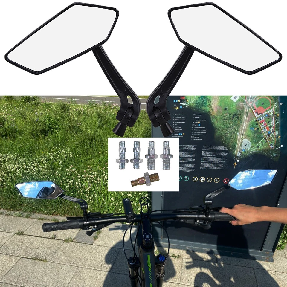 1 par de espejos retrovisores laterales universales de 8 mm/10 mm para scooter motocicleta moto Foto 4 de 4