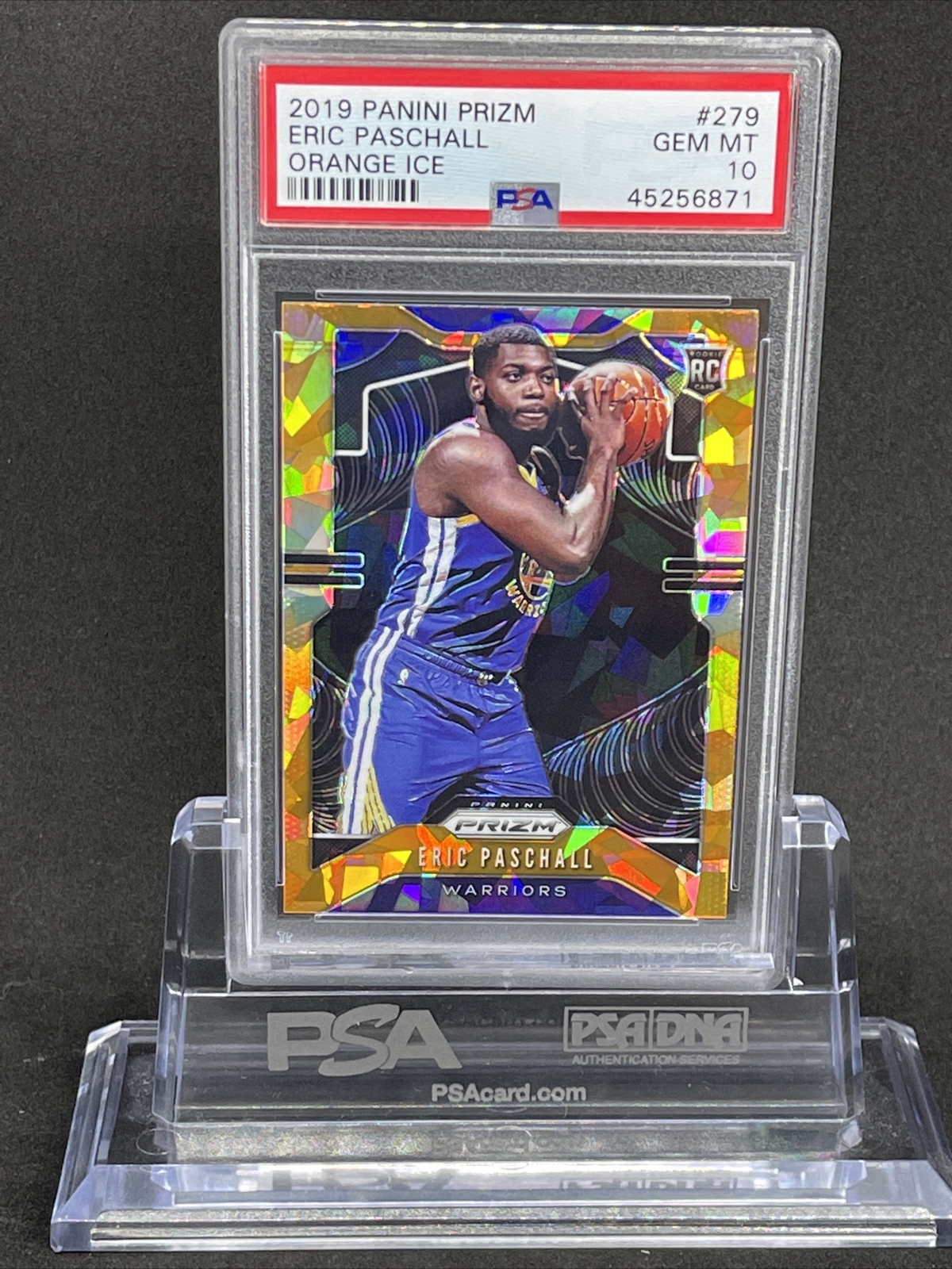 ERIC PASCHALL RC 2019-20 PANINI PRIZM ORANGE ICE #279 ROOKIE PSA 10 🔥 WARRIORS