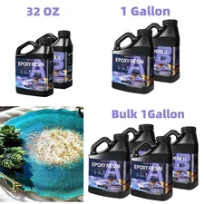 Epoxy Resin 1:1 Kit - Crystal Clear, Self Leveling, 32oz/64oz/Bulk 1 Gallon