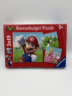 Ravensburger Kinderpuzzle Super Mario 3x49 Teile Puzzle für Kinder NEU OVP