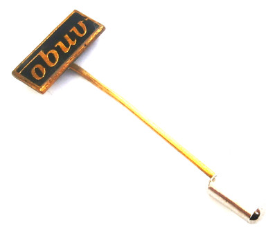 R779) Obuv Shoes Czech logo vintage advertising tie lapel pin badge