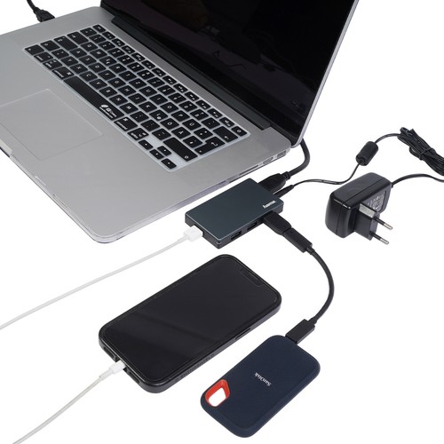 Hama 4-Port USB 3.0 Aktiv USB-Hub mit Netzteil Adapter Verteiler für PC Notebook - Bild 4 von 4